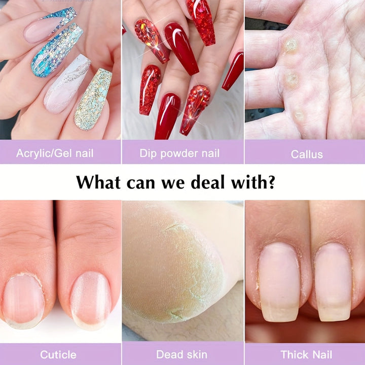 Lijadora de uñas eléctrica profesional, máquina de taladro de uñas, carga rápida USB, archivo de uñas eléctrico multifuncional para uñas de gel DIY y cuidado de belleza en casa, adecuado para manicura y herramientas de cuidado de uñas, kit de pulido de m