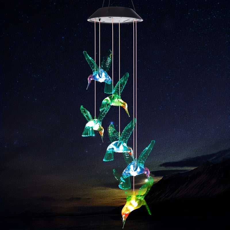 Linterna de Viento con Pájaro Verde Solar para Exteriores, Decoración Escénica para Villas y Hogares, Luz Ambiental para Balcón o Terraza, Colgante Decorativo, Luz de Navidad Impermeable sin Factura de Electricidad