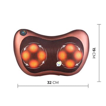 Masajeador Cojín Multifuncional Espalda + Lumbar + Cuello  Portátil 8028