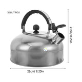 Tetera Silbante De 2.5L Acero Inoxidable Camping Hervidor De Té HK