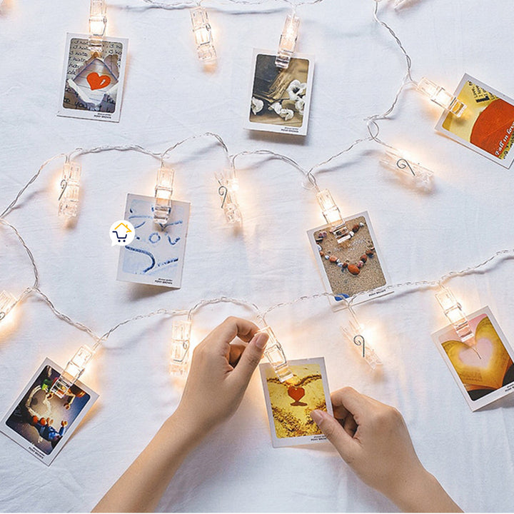 Luz Led Pinza Fotos X20 Luces Gancho Extensión 285cm LG20N