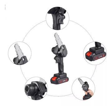 Mini Motosierra Electrica De Mano Portatil Recargable Sierra