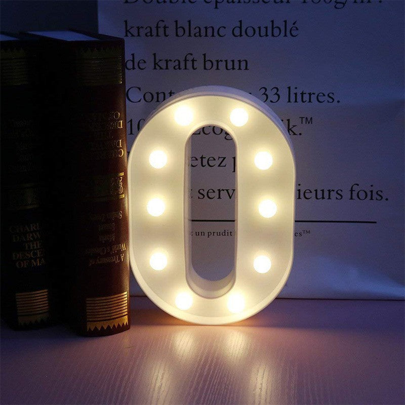 Letra Luz Led Lampara Decorativa Luces Plástico Hogar Fiestas LL07G-DCM