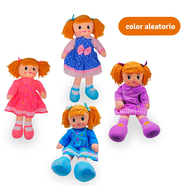 Muñeca De Trapo 50cm Peluche Grande Suave Con Vestido Niñas Bebés NL16-3