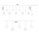 Cortina Intercalada Papá Noel Bolas con Aros 3M 150 LEDS CBN150N
