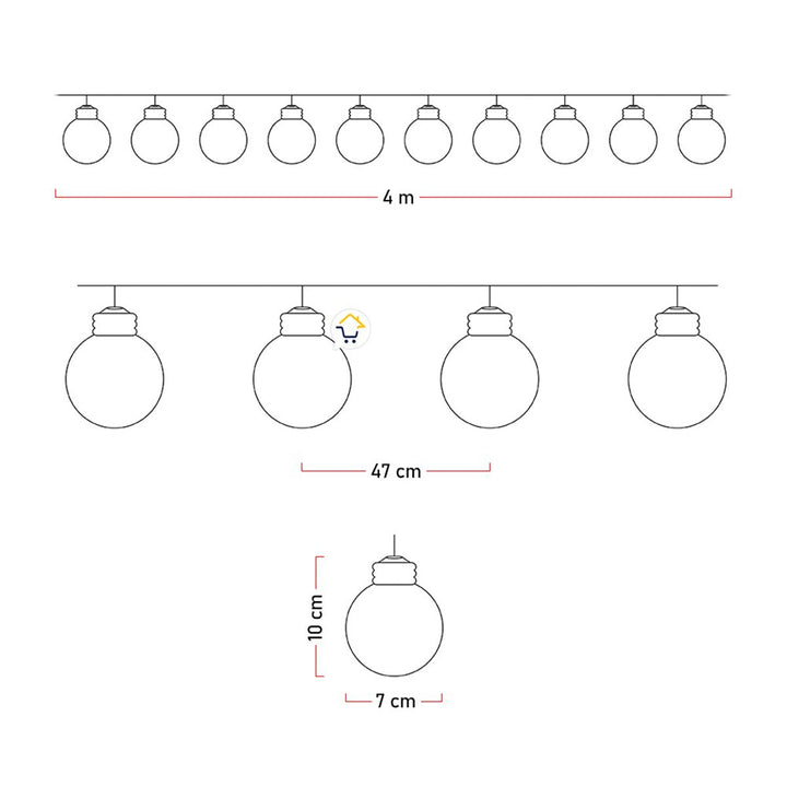 Luces Micro Led 3 M Burbuja X10 Bombillos Navidad JN34A
