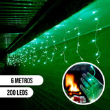 Cortina Led 6 Metros x 45 Cm 200 Led Cálida Luces Navidad 1330