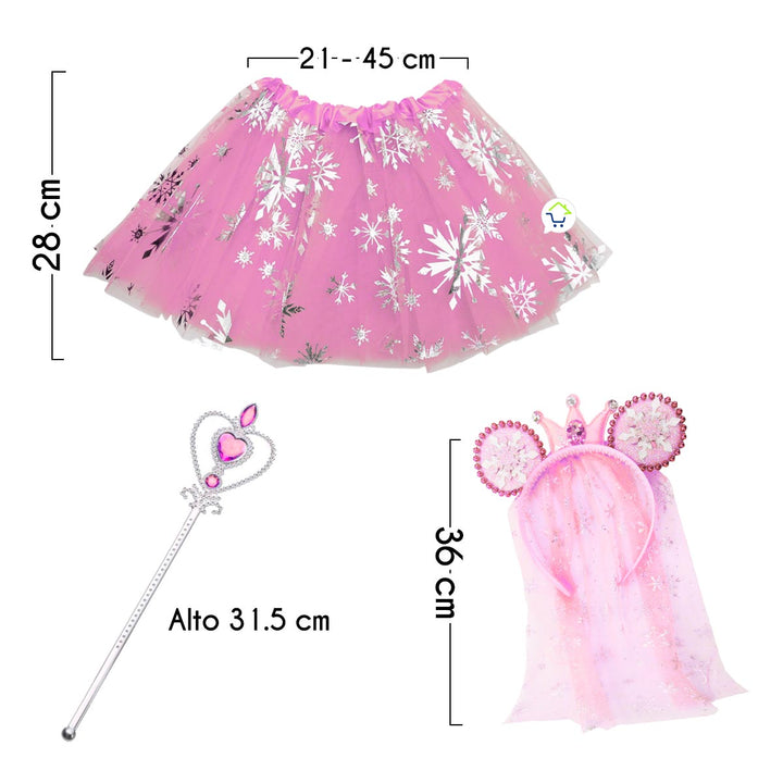 Disfraz Princesa Helada Accesorios Halloween Niñas Fiesta de Disfraces OF-701