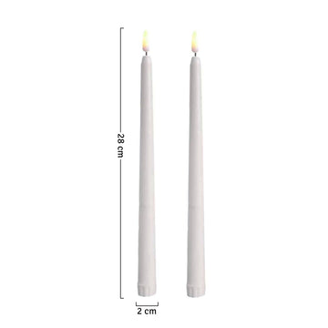 Vela Larga LED x2 Decorativa Efecto Real 830-33