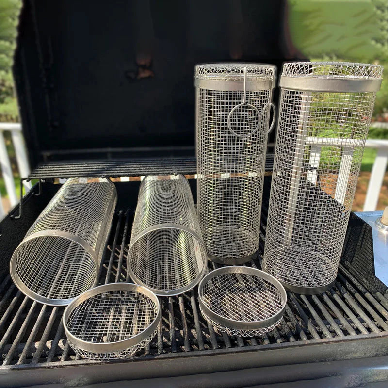 Cesta de parrilla cilíndrica
