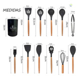 Set Utensilios x11 De Silicona Resistente Cocina LO8-4