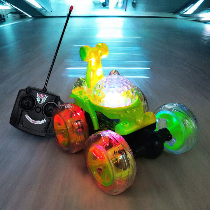 Carro Loco de Juguete Giratorio Control Remoto Luces y Sonido 9802M-9