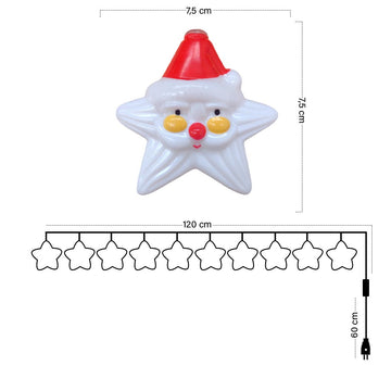 Guirnalda Luces Navidad Estrellas de Papá Noel 2 Metros S4044