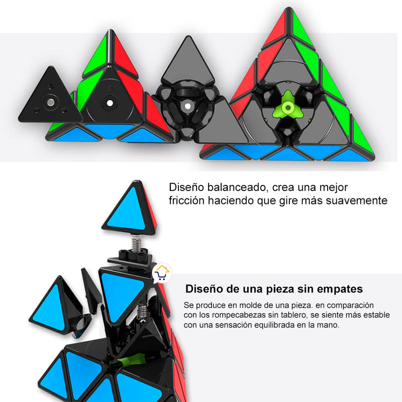 Cubo Rubik Pirámide Fibra Carbono Rompecabezas Mágico 594
