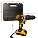 Taladro Inalámbrico 3/8 Pulgada Percutor Recargable Con Estuche Herramientas T001