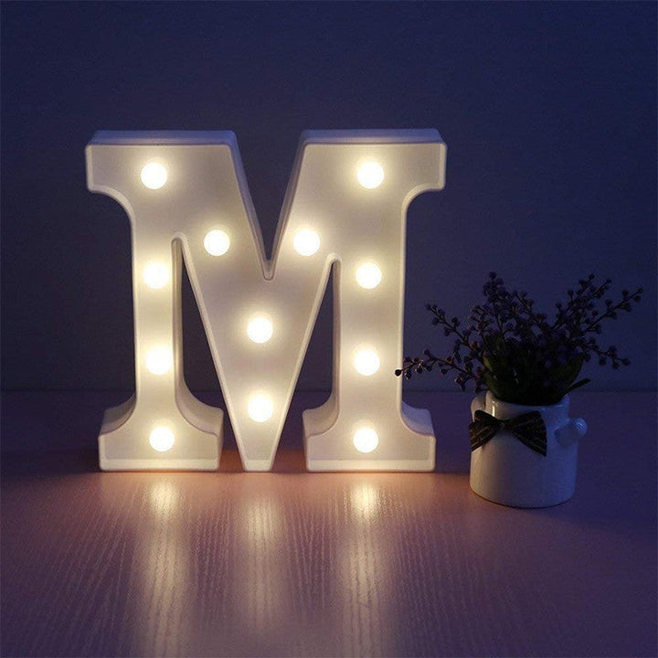 Letra Luz Led Lampara Decorativa Luces Plástico Hogar Fiestas LL07G-DCM