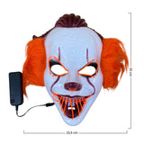 Máscara Payaso It LED Luz Neón Halloween Disfraz MSHW3LED3