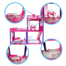 Casa De Muñecas Tipo Barbie Set Armable + Cocina Y Comedor Carolina 160-2