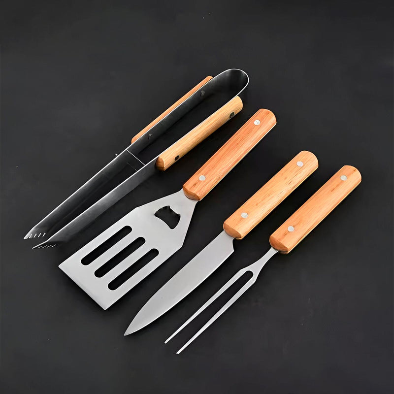 Kit Asado Bbq 4 Piezas Utensilios Cocina MY-XQD001