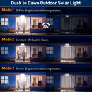 1pieza 234 LED Luz Solar con Cable Extendido, Fácil Instalación, 6500K Sensor de Movimiento Luz Solar Exterior Seguridad con 3 Modos para Patio Exterior Cerca Pasaje Divisor Diseño