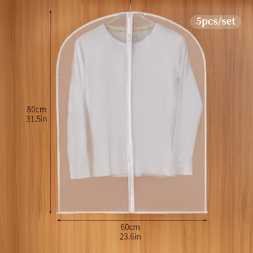 5 piezas, funda de polvo para ropa, bolsa de colgar ropa y trajes transparente y impermeable para el hogar