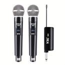 NXG Micrófono inalámbrico, sistema de micrófono de karaoke doble, equipado con un receptor recargable, conjunto de micrófono dinámico inalámbrico mini, adecuado para cantar, bodas, DJs, fiestas y discursos.