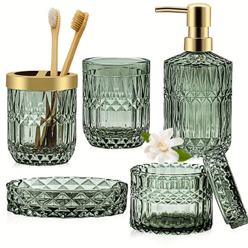 Juego de 5 botellas de loción de lujo para baño con luz