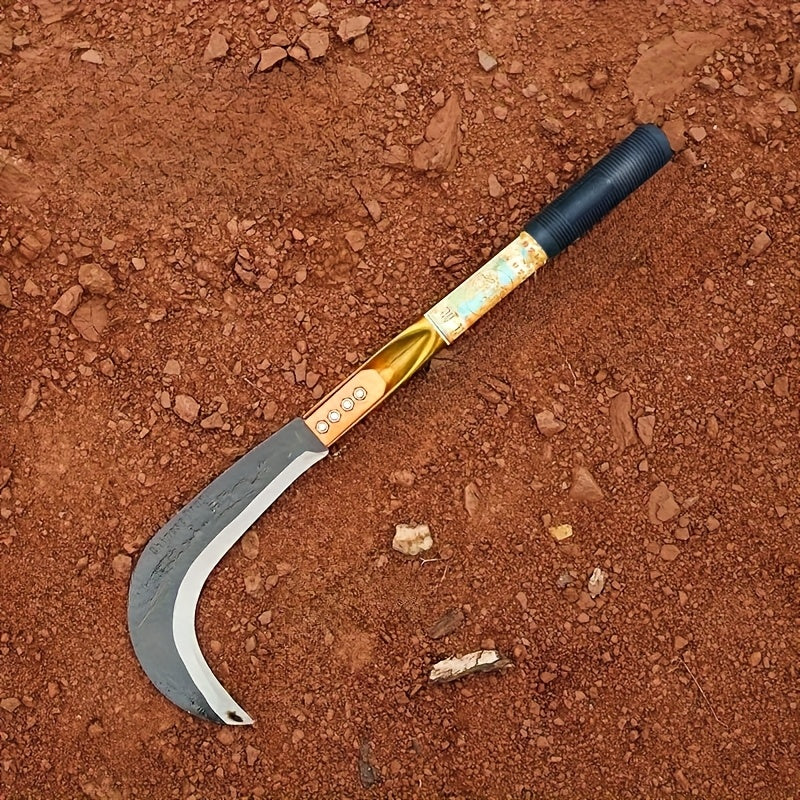 Machete de acero de manganeso - Cortadora de hierba de mango corto multifuncional y hoz, tijeras de jardín robustas para el control eficiente de malezas, herramienta portátil duradera para uso agrícola y al aire libre, equipo de control de malezas | Mang