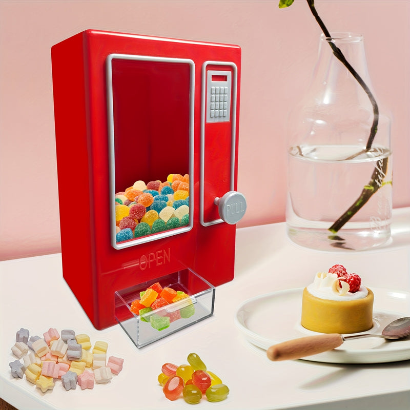 Máquina expendedora de golosinas con chips de chocolate miniatura - un mostrador de encima de la mesa para almacenar golosinas, perfecto para mantener chicle, frijoles de jengibre y bocadillos, no requiere pilas - un accesorio de cocina ideal y un gran r