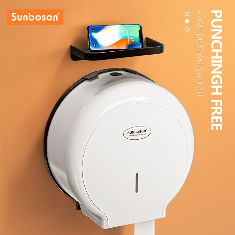 Dispensador de Papel Higiénico Grande para Hogar y Comercio, Caja Montada en la Pared sin Perforación