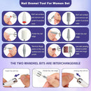 Broca Eléctrica Portátil para Uñas, Juego Compacto de Lima Profesional para Acrílico y Gel, Herramientas de Manicura y Pedicura con Estilo para Uso en Salón o Hogar, Color Blanco
