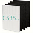 5pcs// C545 H13 Filtro de Repuesto True HEPA S Compatible con el Purificador de Aire Winix C545, Reemplaza el Filtro Winix S// Filtro de Repuesto 115115 A para Winix PlasmaWave 5300, 6300, C535, 5300-2, 6300-2, P300, AM90, 9000, 5000, 5000B, C909 9800 Pu