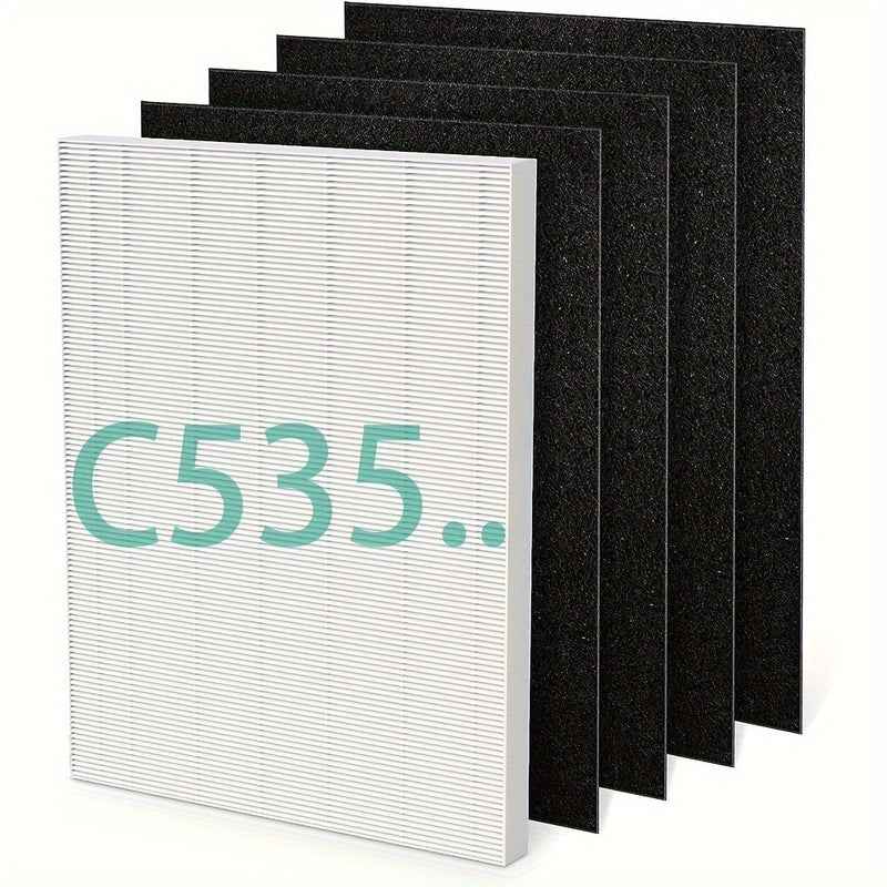 5pcs// C545 H13 Filtro de Repuesto True HEPA S Compatible con el Purificador de Aire Winix C545, Reemplaza el Filtro Winix S// Filtro de Repuesto 115115 A para Winix PlasmaWave 5300, 6300, C535, 5300-2, 6300-2, P300, AM90, 9000, 5000, 5000B, C909 9800 Pu