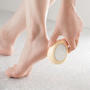 Limpia de acero inoxidable de doble cara y herramienta de cuidado de luz muerta beige - Mango ergonómico antideslizante, exfoliador portátil de pies y manos con cabezas intercambiables para áreas duras, manchas, - Cuidado de pedicura y manicura sin bater