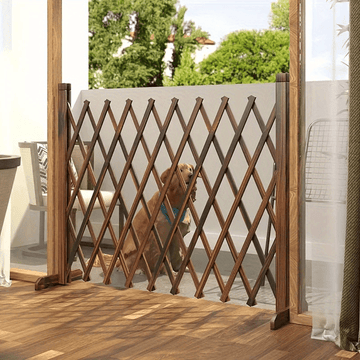 Cerca de jardín de madera ajustable sin taladro, diseño de celosía retráctil para pantallas de privacidad interior/exterior, seguridad para mascotas, plantas trepadoras, madera resistente a la intemperie, fácil instalación para patio, balcón, jardín, pan