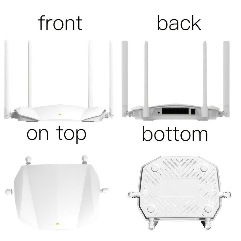 Enrutador WiFi 5 H96 MAX AC1200 de doble banda con 2.4G y 5G, enrutador inalámbrico de +300 Mbps AC1200, 802.11ac MIMO, señal penetrante, control por app, para 12 dispositivos simultáneos en juegos y streaming