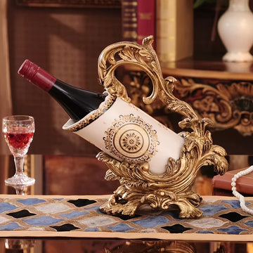 Soporte para Vino Tinto Estilo Europeo Retro, Adorno Decorativo para el Hogar en la Sala de Estar o Mesa del Bar, Artesanía Cerámica Creativa