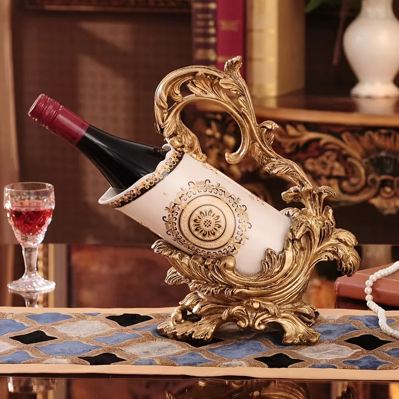 Soporte para Vino Tinto Estilo Europeo Retro, Adorno Decorativo para el Hogar en la Sala de Estar o Mesa del Bar, Artesanía Cerámica Creativa