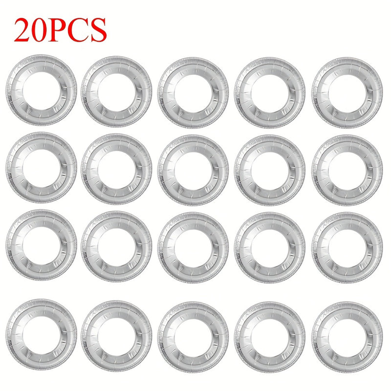 20pcs Cubiertas Desechables de Aluminio para Estufas de Fácil Limpieza - Ajustables a Estufas de Gas y Eléctricas, Mantienen la Cocina Impecable