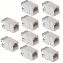 10 piezas de adaptadores de red Ethernet RJ45 CAT.5E de 180 grados - Blanco, conectores de red para computadoras, plug-and-play, no se requiere cableado externo, ideal para configuración en casa y oficina, adaptador de red Ethernet RJ45