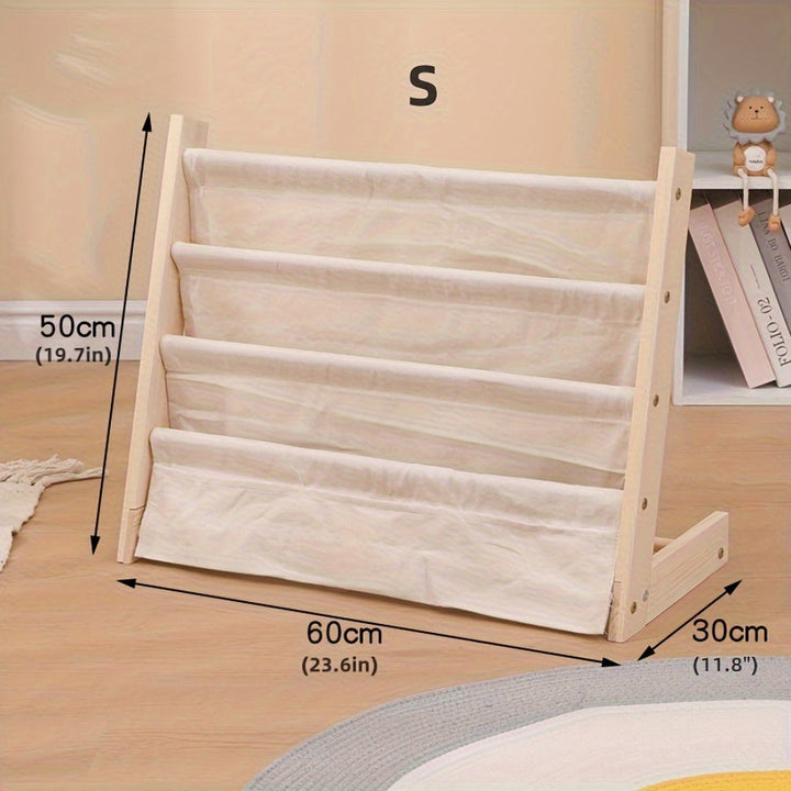 Estantería de madera moderna de 1 pieza, estante de almacenamiento de libros y revistas de varios niveles, diseño sencillo de estante de pie, organización del hogar para estudio, dormitorio, oficina, escritorio