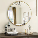Espejo redondo de tocador de 20 o 60.96 cm con marco metálico negro y dorado, vidrio irrompible, espejo decorativo para pared, ideal para baño, dormitorio, pasillo o sala, regalo perfecto para Navidad o Halloween
