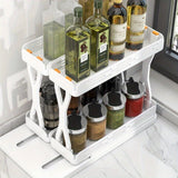 Organizador de especias extraíble, ideal para gabinetes - duradero, almacenamiento organizado con botellas deslizantes, estante giratorio multifuncional, soporte de especias para encimera de cocina, estantería rotativa para almacenaje en la cocina