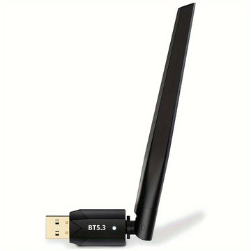 Adaptador inalámbrico USB BT 5.3 de alcance ultra largo, distancia máxima de conexión de alcance abierto de hasta 150 m/49.21 pies, receptor de dongle inalámbrico USB para PC de escritorio y portátiles, compatible solo con Windows 8.1/Windows 10/Windows