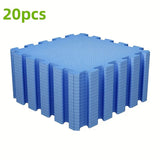 20-Unidades de Alfombras Entrelazadas, 30cm x 30cm, Negro/Azul/Gris, Material PS, Suelo de Piso para Sala de DIY, Ensamblaje Fácil, Longitud de Costura Personalizable