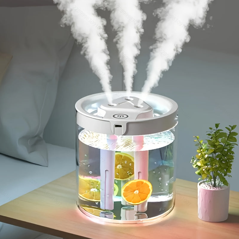 Humidificador de Nebulización con Gran Capacidad Alimentado por USB, 3 Modos de Nebulización, Sensor de Humedad en Tiempo Real, Diseño Elegante en Blanco, Verde y Rosa - Adecuado para Dormitorio y Oficina, Difusor de Aromaterapia Fresco, Regalo Perfecto