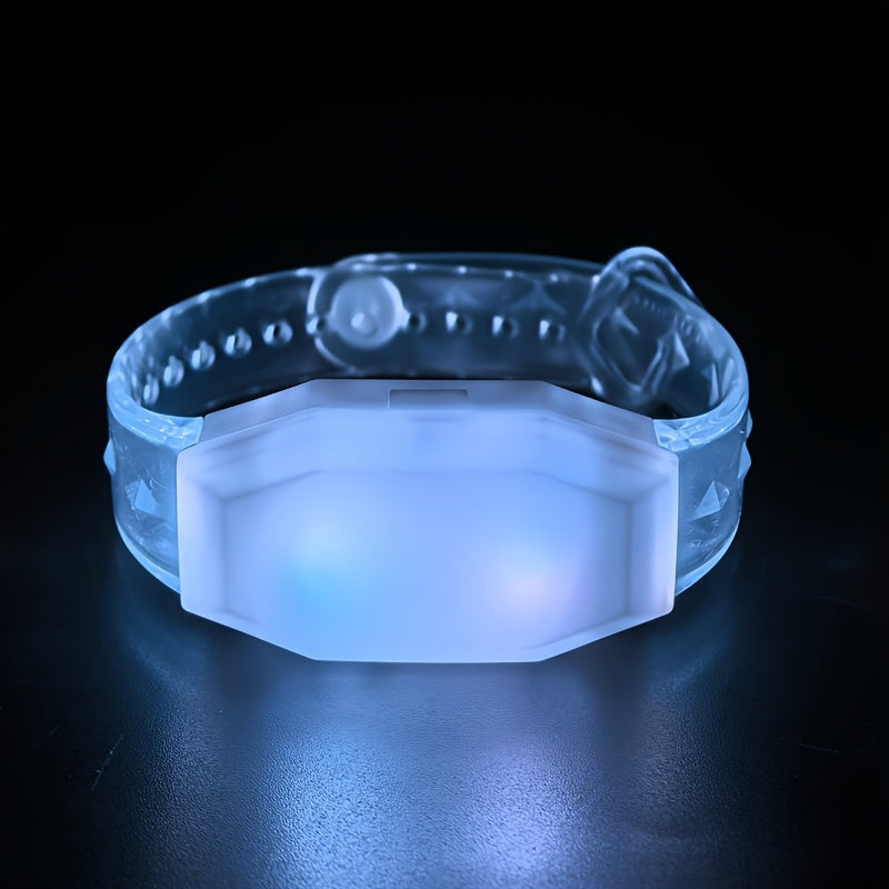 6 piezas de modelo de botón (varias estilos disponibles) Pulsera LED con luz, festival de música, concierto, banda de apoyo, accesorios de animación, 15 colores de luz cambiantes, adecuado para iluminación de escenario