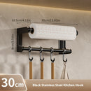 Organizador de Cocina de Acero Inoxidable - Gancho de Pared con Porta Pañuelos, Almacenamiento Multiusos para Utensilios y Accesorios