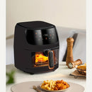 Freidora de aire de gran capacidad de 6 litros con programas de cocción inteligentes y control táctil - 900 W, 110-130 V, diseño negro elegante para papas fritas crujientes, alas de pollo, snacks - Cocina saludable sin aceite, electrodoméstico multifunci