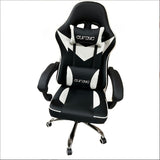 Silla de juego con respaldo reclinable ajustable, tapizado de cuero, estructura de metal y madera dura, relleno, con operación manual, para oficina en casa y dormitorio, adecuada para uso en pisos duros.